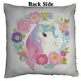 thumbnail image 2 of PKQWTM Unicorn Flowers Reversible Mermaid Cushion Cover Home Decor Sequin Pillow Case Size 18x18 inches, 2 of 2