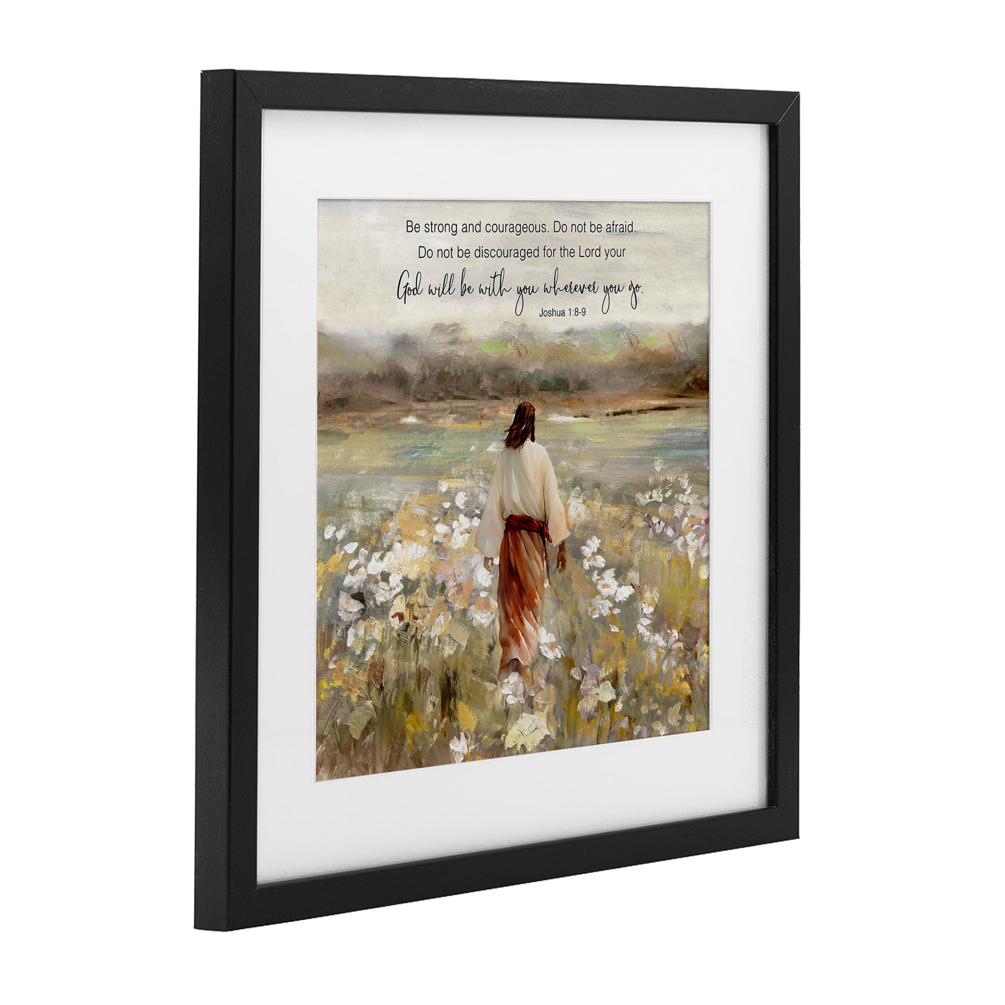 Stupell Industries God With You Wherever Black Framed Print Under Glass, design by Sally Swatland