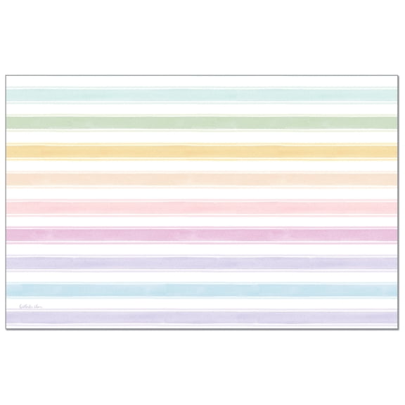 CounterArt "Spring Stripes" 24-Sheet Premium Paper Placemats