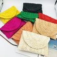 thumbnail image 2 of Firefly hope Bolso de hombro tejido para mujer, bolso de mano y neceser, elegante bolso de playa de verano, 26 x 2 x 15 cm (caqui)., 2 of 4