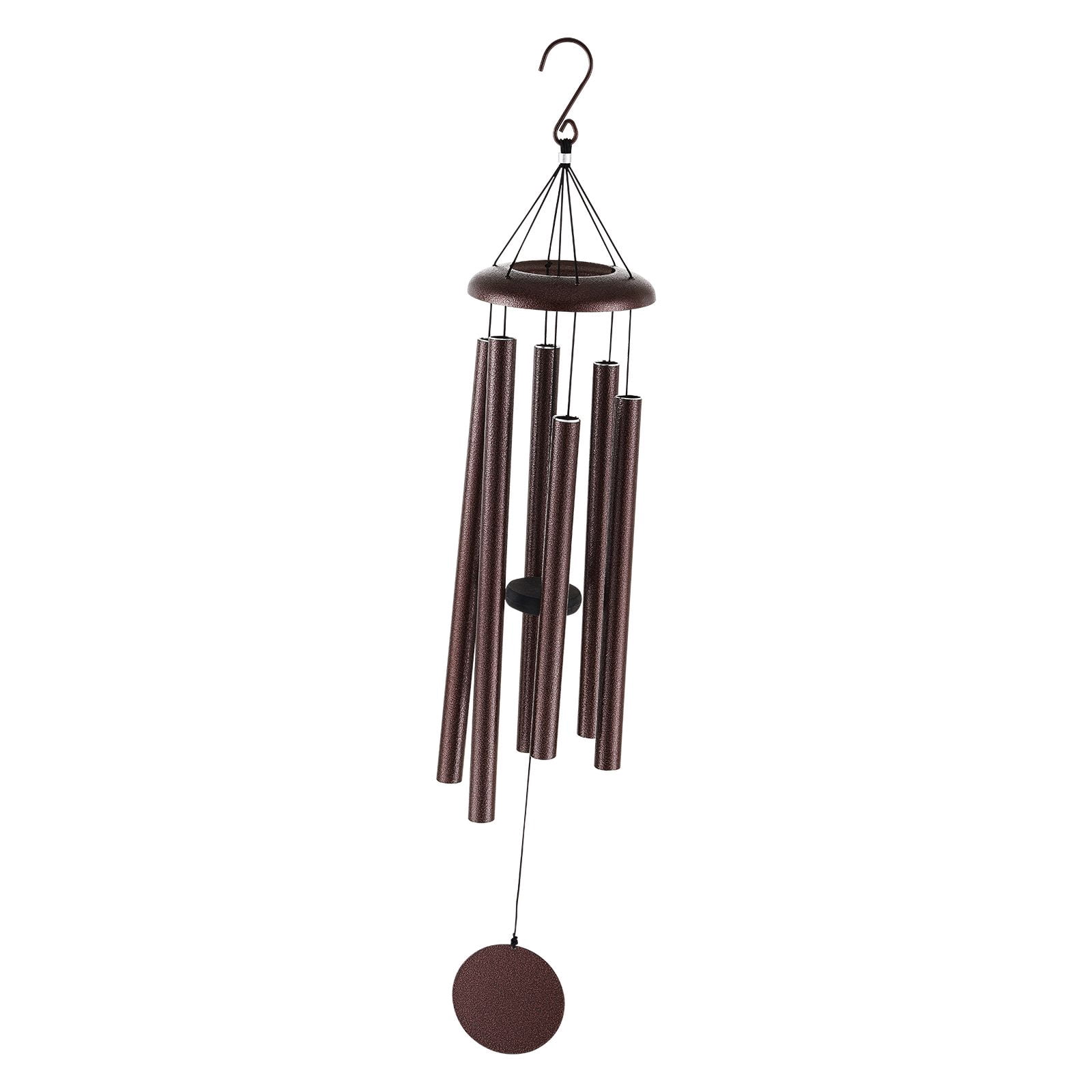 45 Inch Bronze Wind Chimes Deep Tone D Major 6 Aluminum Tubes for Garden Patio Porch Decor Gift