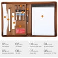 thumbnail image 2 of Leathario A4 File Folder Padfolio Writing Pad Business Presentation Folder Portfolio (Brown-A4-2), 2 of 13