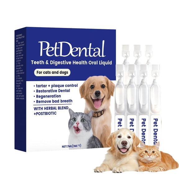 KRONDO Pet Dental & Digestive Health Oral Liquid, Dental Water Additive for Dogs and Cats-Freshen Breath, Remove Tartar &Promote Gum Regeneration