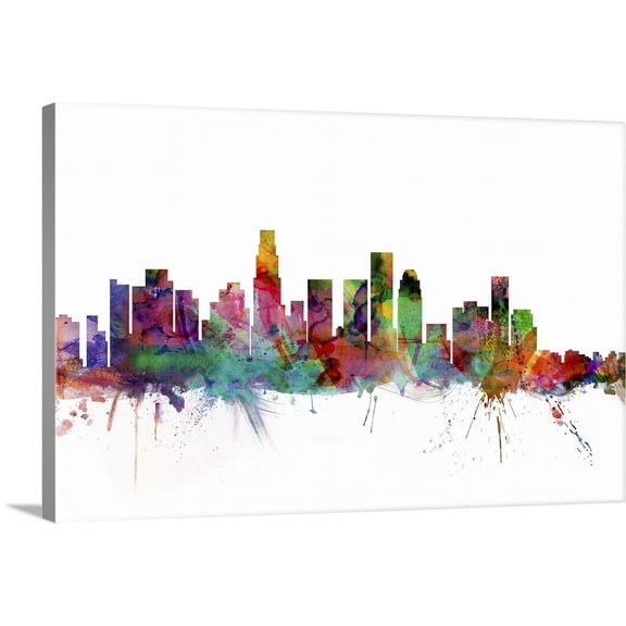 Great BIG Canvas | "Los Angeles California Skyline" Canvas Wall Art - 30x20