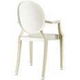 thumbnail image 4 of Home Square 2 Piece Sturdy Polycarbonate Dining Arm Chair Set in White, 4 of 5