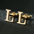 thumbnail image 2 of 1 Pair Initial Cufflink for Men A-Z Letter Cufflinks Tuxedo Shirt Classic Cufflinks Business Wedding Gifts for Men, 2 of 5
