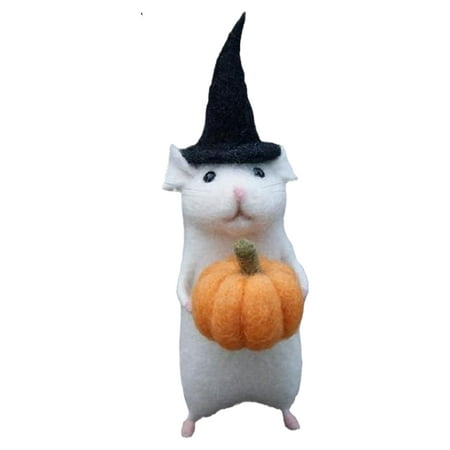 

Yucurem Cute Christmas Mouse 7.5cm Felt Mouse Ornament for Home DIY Decor (Pumpkin)
