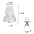 thumbnail image 2 of Aspen Creative 23077-4 Clear & Frosted Transitional Style Replacement Glass Shade, 2-1/8" Fitter Size, 5-1/4" high x 5-1/8" diameter, 4 Pack, 2 of 6