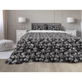 thumbnail image 1 of Tropical Comforter & Sham Bedding Set, Monochrome Repeating Sketchy Pattern with Exotic Palm Tree Silhouettes, 3 pcs Duvet Set Microfiber Filling Quilt, 5 Sizes, Charcoal Grey White, by Ambesonne, 1 of 4
