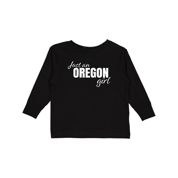 Inktastic Just an Oregon Girl Born and Raised Girls Long Sleeve Toddler T-Shirt