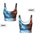 thumbnail image 5 of Fotbe Red And Blue Fire Mountains Pattern Womens' Sports Bra Longline Wirefree Padded with Medium Support Sports Moisture-Wicking Workou Vest,Tank Top-Large, 5 of 7