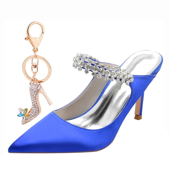 Women's Pumps Stiletto High Heel 8.5CM Rhinestones Party Dress Wedding Shoes