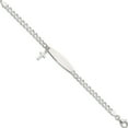 thumbnail image 2 of Sterling Silver Polished Cross Dangle Id Children's Bracelet (Width 7.35) (Length 6) - Jbsp, 2 of 5