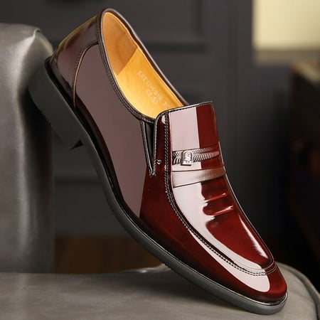 

LAORENTOU Men‘s Genuine Leather Pointed Toe Non-slip Dress Shoes For Wedding Party