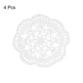 thumbnail image 3 of Fabric Coasters, 4pack 6" - Cotton Woven Crochet Doilies, Lace Embroidery Cup Mat with Floral Pattern (White), 3 of 5