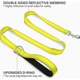 thumbnail image 2 of LAICAIW Double-Sided Reflective Dog Leash, 6 FT/5 FT/4 FT, Padded Handle Nylon Dogs Leashes for Small & Medium Dogs Walking, Yellow, 5FT, 2 of 6