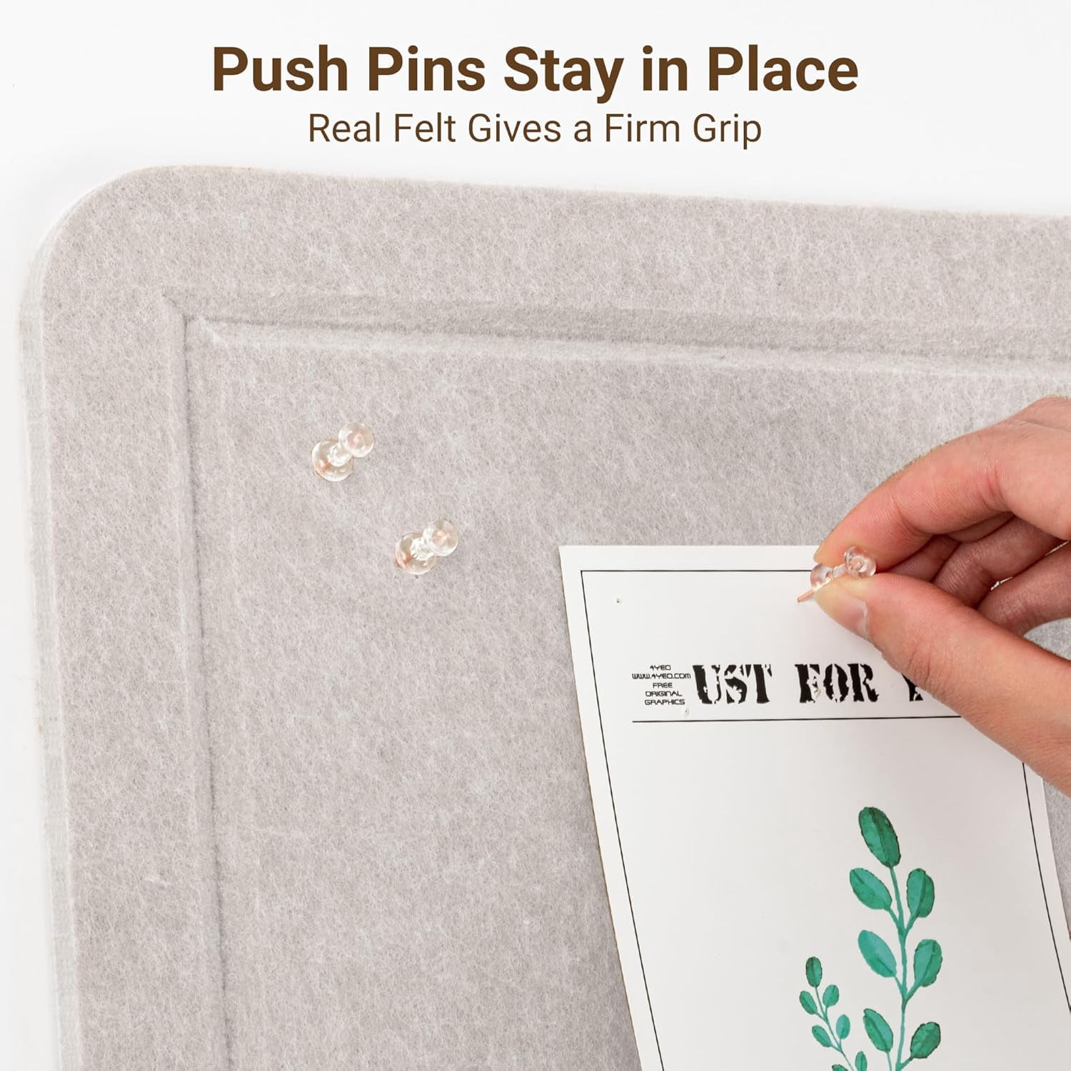 Bulletin Board, 24" x 16" Foldable Felt Notice Pin Board for Wall, Decorative CorkBoard Photo Display with Self-Adhesive Tape, Vision Cork Alternative 25 Pushpins - Latte