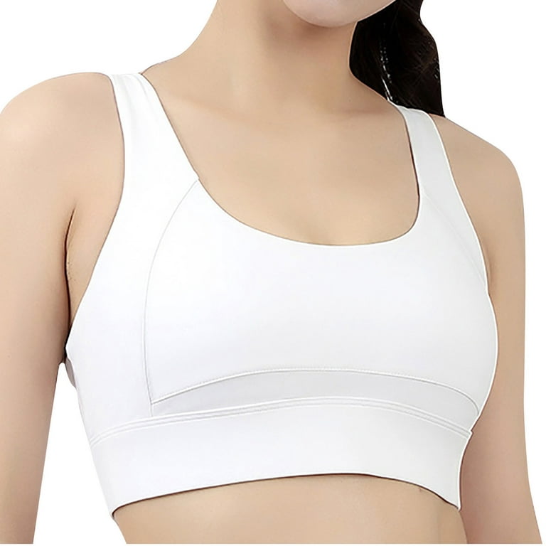 IROINNID On Sale Plus Size Sports Bras for Women Push Up Bra Sports  Underwear Fitness Yoga Quick-drying Shockproof Vest Running Sports Bra,White
