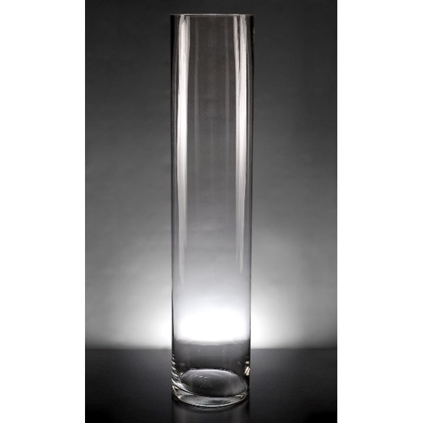 Clear Glass 24 inch Cylinder Vases