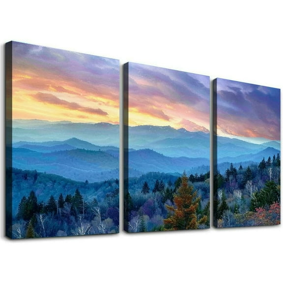 Ullo0ord Scenic Blue Ridge Parkway Appalachians Poster Decorative Painting Canvas Wall Posters And Art Picture Print Modern Family Bedroom Decor Posters (24x46inch-Framed)