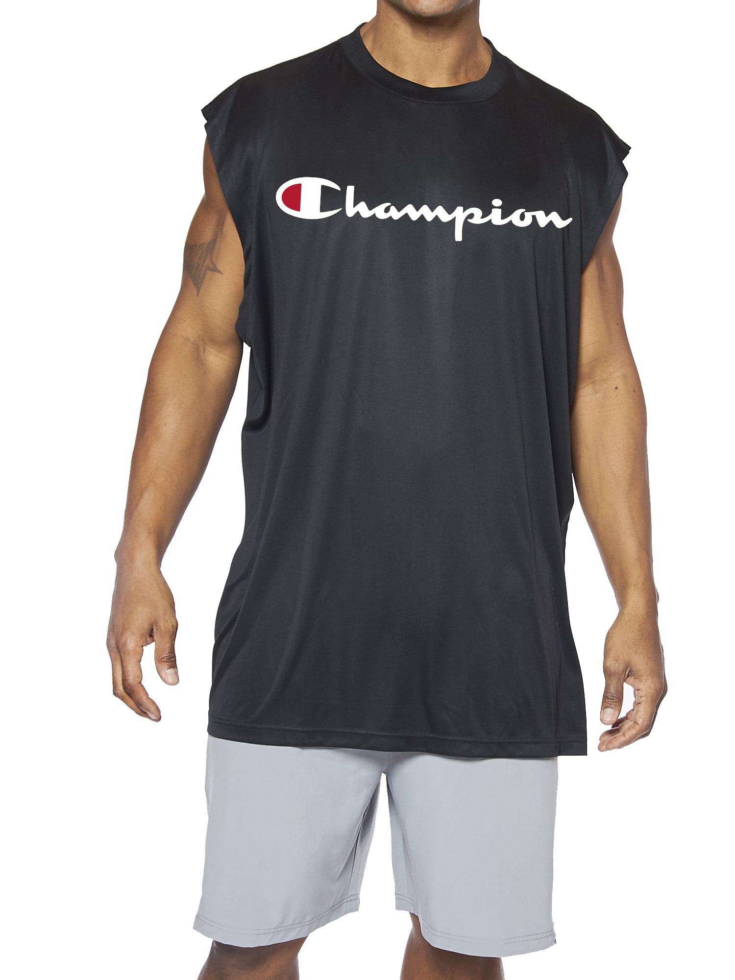 Buy Champion Men's Big and Tall Classic Logo Script Graphic Muscle Tee ...