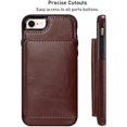 thumbnail image 6 of Card Slot Holder Wallet Case for iPhone 8 Plus 7 Plus, Premium PU Leather Case Kickstand with Hidden Magnetic Closure Flip Durable Shockproof Protective Cover for iPhone 7 Plus/8 Plus - Brown, 6 of 14
