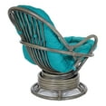thumbnail image 4 of OSP Home Furnishings Tahiti Rattan Swivel Rocker Chair in Blue Fabric with Grey Frame, 4 of 11
