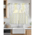 thumbnail image 2 of Yellow Gray Kitchen Curtain and Valance Set 3 Pieces, Rod Pocket Short Tier Curtains 24 Inch Length, Pastoral Botanical Branch Aesthetics Swag Topper Small Window Treatment for Cafe Bathroom Bedroom, 2 of 6