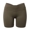 thumbnail image 6 of KANG Fashion Women's V-Waist High-Rise Yoga Shorts Tummy Control & -Lifting Design Breathable Compression Fabric Stylish Athletic Shorts for Running Gym and Workout Coffee XS, 6 of 6
