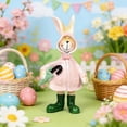 thumbnail image 6 of Easter Bunny Figurines, Resin Spring Rabbit Decor, Smiling Bunny Ornament for Tabletop, Cute Centerpiece for Home, Shelf, 6 of 7