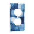 thumbnail image 2 of Yayeee Duplex Wall Plate 1-Gang 4.5"x2.7" Home Receptacle Light Switch Decorative Outlet Cover, Blue Pattern, 2 of 7