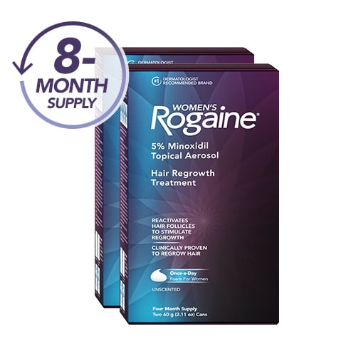 Women S Rogaine 5 Minoxidil Foam For Hair Regrowth 8 Month Supply Walmart Com Walmart Com
