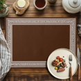 thumbnail image 2 of Placemats Set of 6, Brown Key Design Place Mats Geometric Back Print Tablemats Washable Placemat Table Decoration for Kitchen Table Dinner Party Home Decor Indoor Outdoor 13x19 Inch, 2 of 9