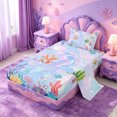 thumbnail image 2 of meiyoeat watercolor Sea Life Coral Twin Sheets,Ocean Initial P Bedding,3pcs,1 Fitted Sheet and 1 Pillowcase, 2 of 6