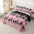 thumbnail image 3 of Erosebridal Pink Brush Stroke Twin Quilt Set for Girls, Old Fashion Texture Print Twin Coverlet Set, 2-Piece, 3 of 7