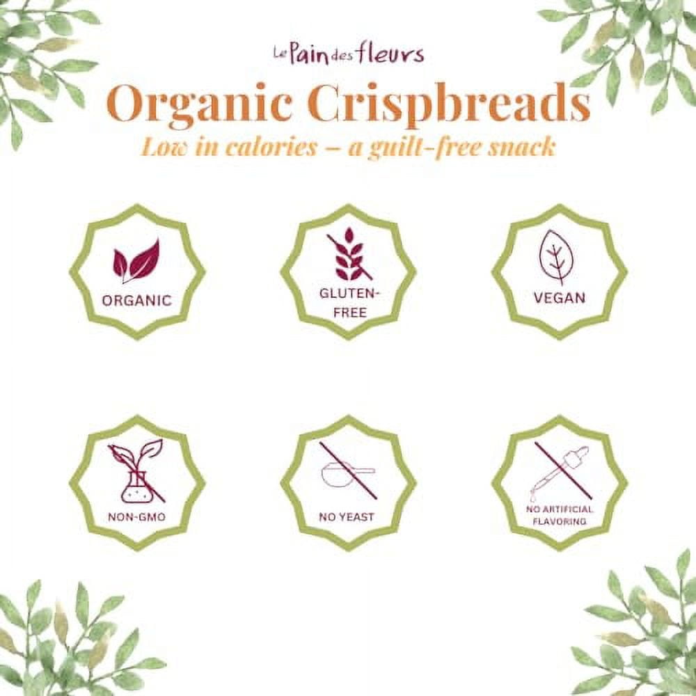 Le Pain des Fleurs Organic Crispbread, Quinoa | Gluten Free, Kosher, Vegan – 6 Pack (5.3 oz each)