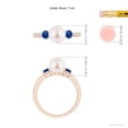 thumbnail image 5 of ANGARA Japanese Akoya Cultured Pearl & Blue Sapphire Engagement Ring in 14K Rose Gold for Women | June Birthstone, Birthday, Anniversary, Jewelry Gift for Women | Pearl Ring, 5 of 9
