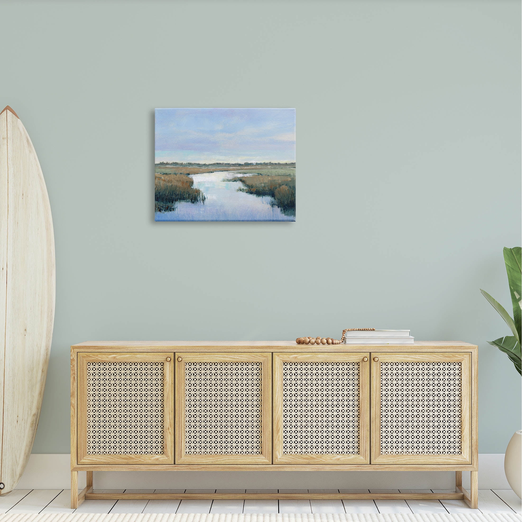 Stupell Industries Rural River Countryside Marsh Landscape Painting Gallery Wrapped Canvas Print Wall Art, Design by Tim OToole