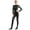 Black, variant on Women's Metallic Leotard Zipper Front Leather Bodysuit Jumpsuit One Piece Rave Party Clubwear Silver 3XL