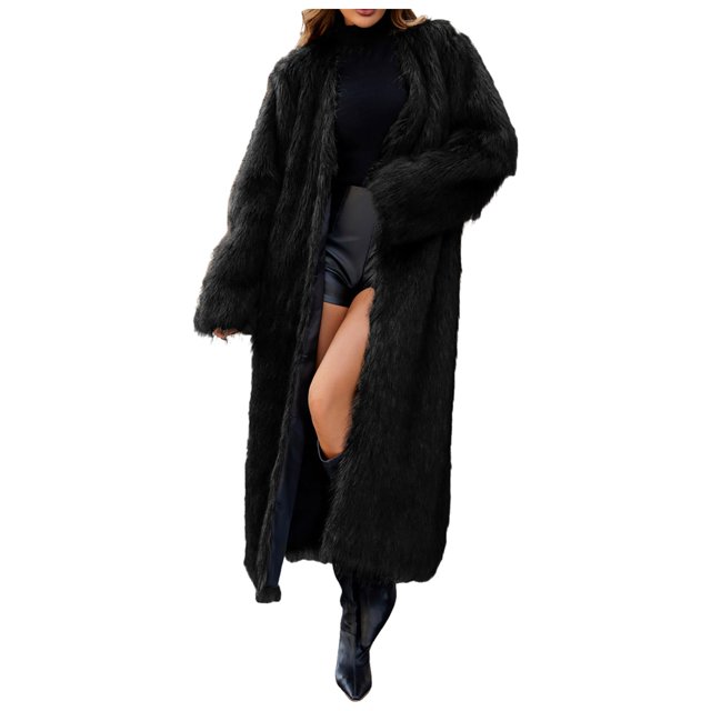 Kcodviy V Neck Long Imitation Jacket Plus Coat Women's Autumn and Winter Jacket Winter New Warm Coat Threadbare Jacket Puffy Jacket Autumn Lightweight Jacket