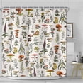 thumbnail image 3 of Cortina de ducha botánica vintage con plantas, hierbas, hongos, estilo cottagecore, decoración floral natural para baño, estética, beige neutro, accesorios de baño bohemios, 182 x 182 cm, 3 of 6