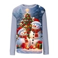 thumbnail image 4 of Rbaofujie Chandails d'Automne pour Femmes Décontracté Imprimé de Noël Col Rond Manches Longues Pull Tricoté Rayé Haut Bleu Mode Femmes Chandails à Capuchon & Chandails en Molleton, 4 of 4