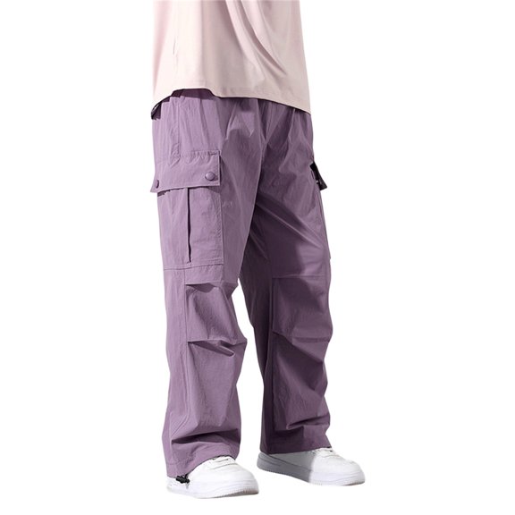 Coerni Boys Parachute Cargo Pants Lightweight Quick Dry Wide Leg Pants Casual Trousers Teen Spring Fall Outdoor Wear Baggy Hiking Pants