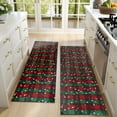 thumbnail image 4 of Kitchen Rugs Sets Of 2,Red and Green Plaid Christmas Snow Pattern Anti Fatigue Kitchen Mat Rugs Non Slip Washable,Decorative Kitchen Floor Mats for Kitchen,Sink,Laundry,17"X47", 4 of 5