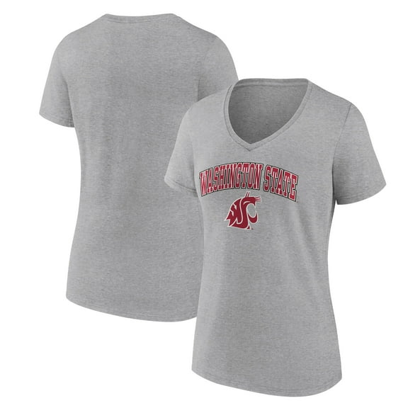Women's Heather Gray Washington State Cougars Campus V-Neck T-Shirt