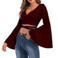 thumbnail image 2 of Birdeem Blouses et Chemises à Manches Longues Col en V Mode Décontractée Printemps Été pour Femmes, 2 of 8