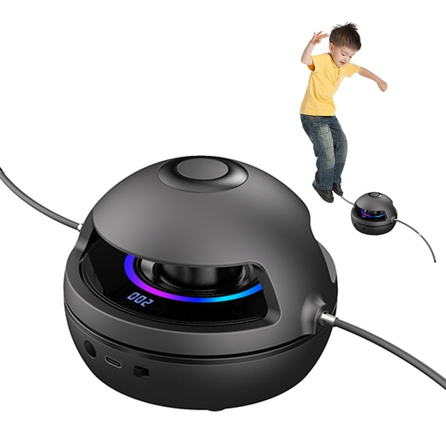 Cuerda de saltar eléctrica, cuerda de saltar ajustable, nivel de velocidad 1-10, cuerda de saltar con control remoto para niños y adultos