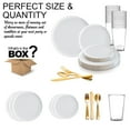 thumbnail image 4 of Smarty White Flat Round Disposable Plastic Wedding Value Set (60 Guests), 4 of 5