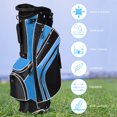 thumbnail image 6 of Gymax Golf Stand Bag 6 Way Divider Golf Carry Bag w/ Straps & 7 Storage Pockets Blue, 6 of 10