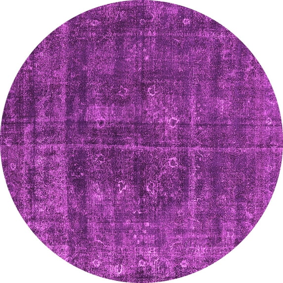 Ahgly Company Indoor Round Oriental Pink Industrial Area Rugs, 7' Round